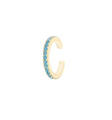 Clip d'oreille turquoise or